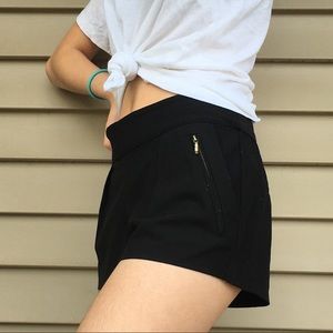 Black Shorts With Side Zippers